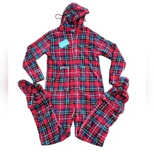 NWT Unisex Alexander Del Rossa Fleece Footie Pajamas Size XL